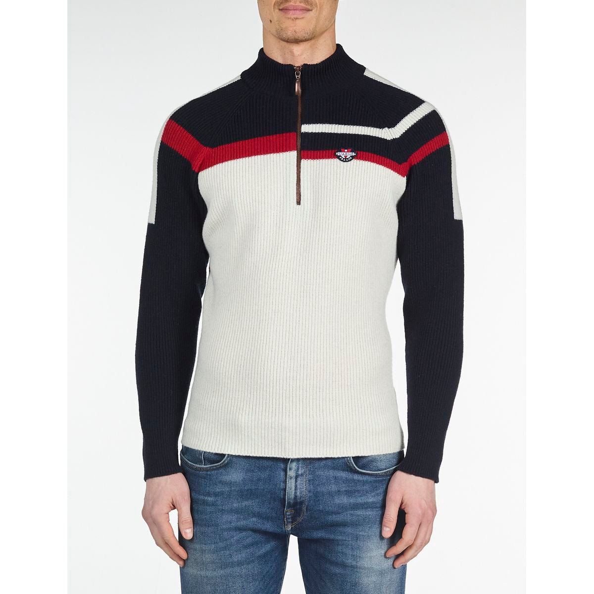 MEN'S KNIT SWEATER Vuarnet  439 NAVY/WHITE/RED XXL  MEN  
