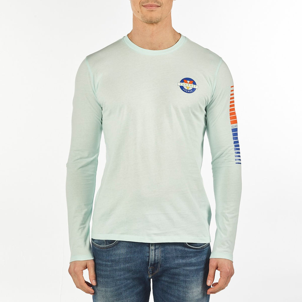 MEN'S LSL T-SHIRT VUARNET, 362 AQUA VERT XXL  MENS  