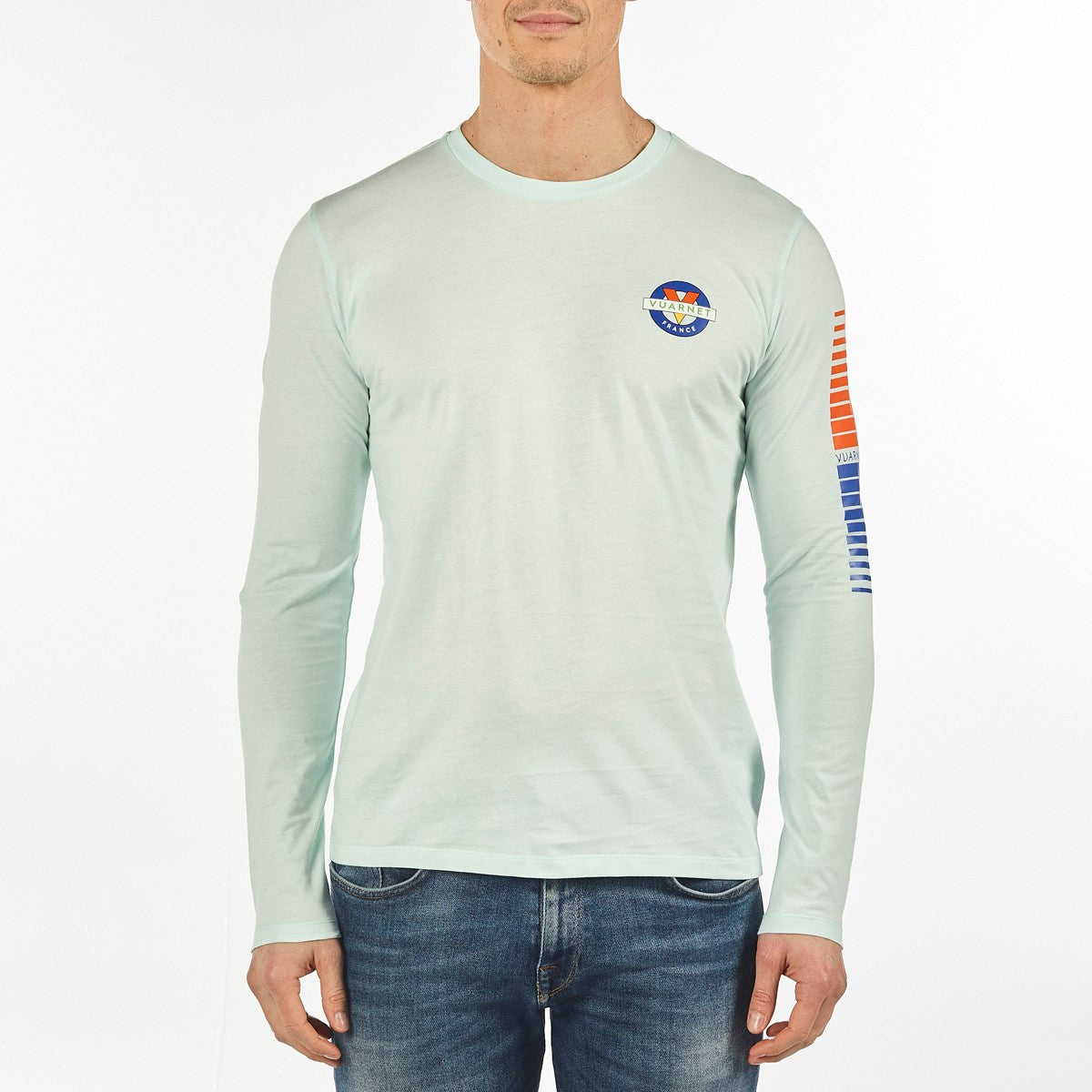 MEN'S LSL T-SHIRT VUARNET, 362 AQUA VERT XXL  MENS  