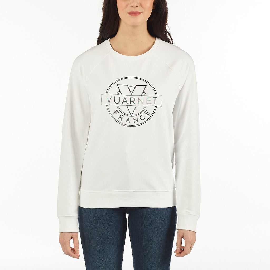 WOMEN'S SWEAT CREW NECK VUARNET, 101 WHITE XS  WOMENS  